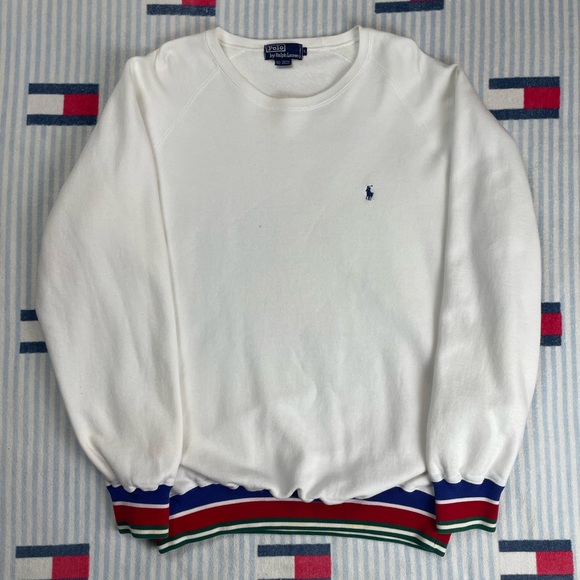 Polo Ralph Lauren Other - Vintage Polo By Ralph Lauren multi color cuff Crewneck Sweatshirt